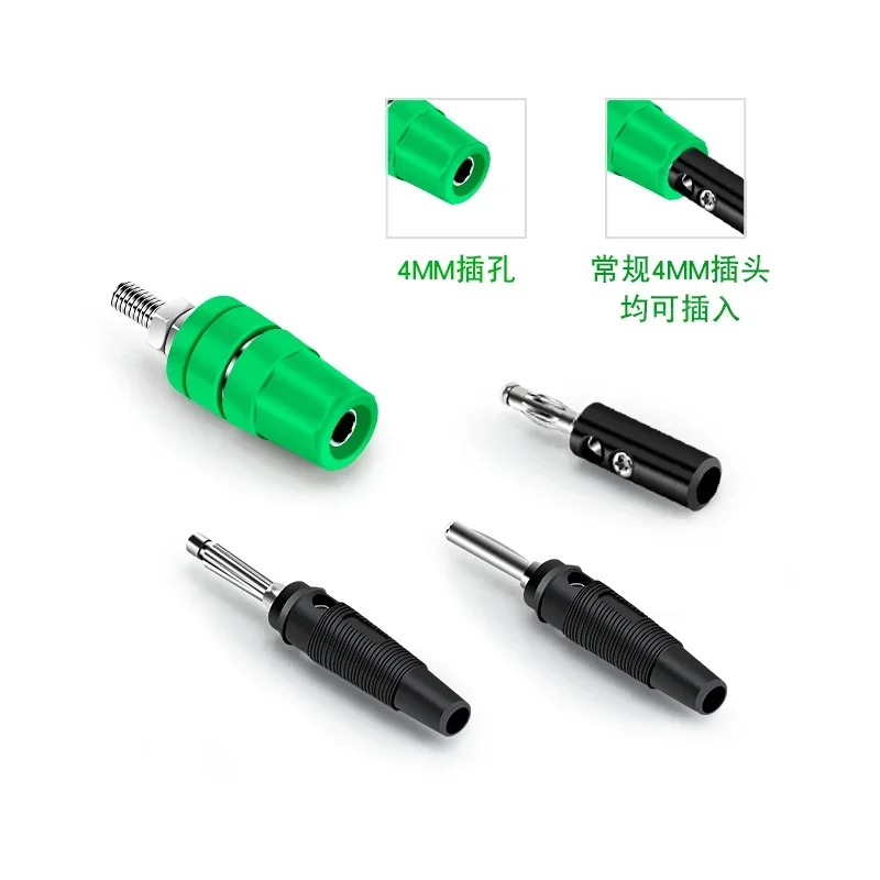 5pcs 4mm Banana Jack Socket M4X36 Pure Copper Terminal 20A Binding Post  Plug Connector 60V Screws Nuts Home Improvement