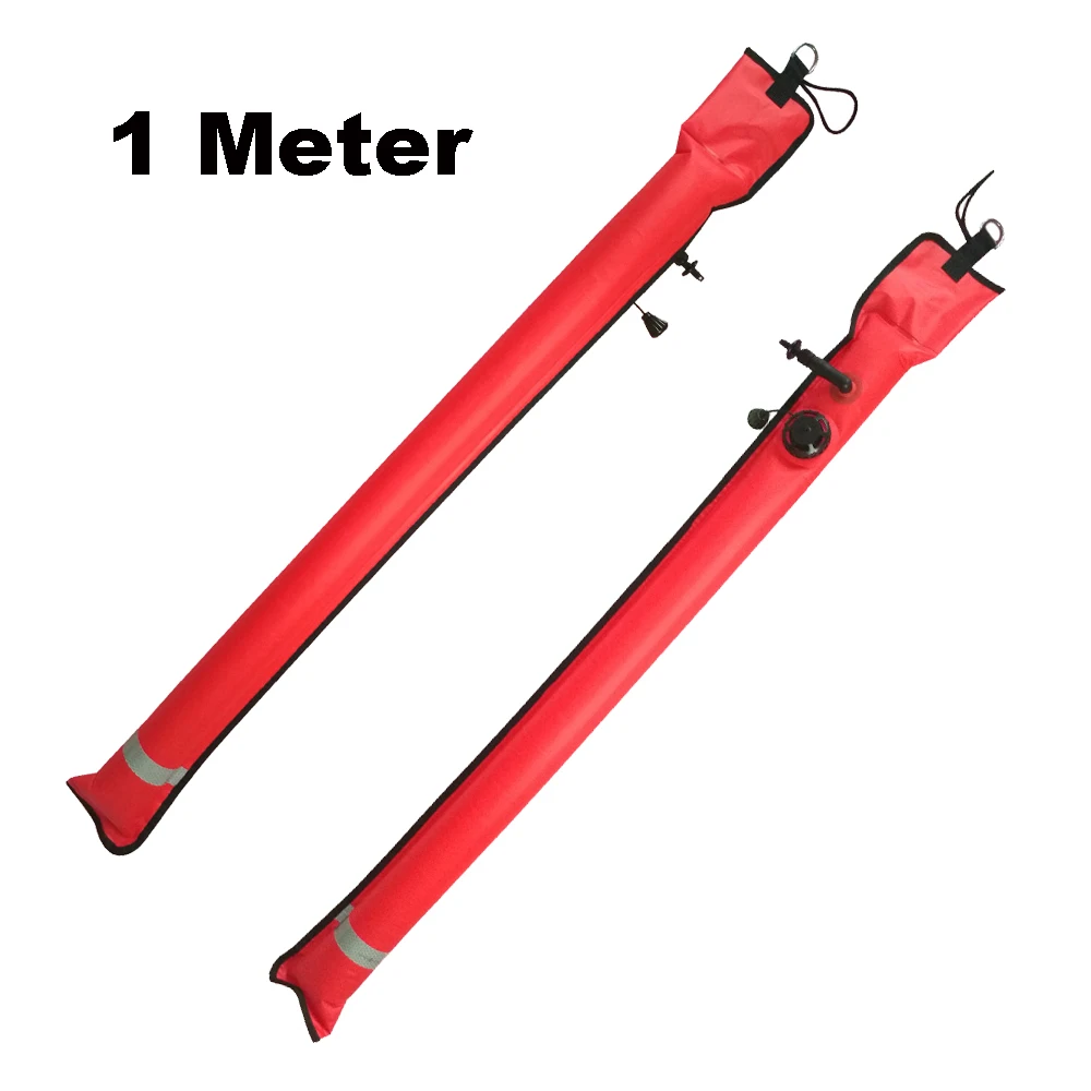 1.1 M-1.8 M Closed-End ดําน้ํา Surface Marker Buoy SMB Drift ดําน้ํา Ascending สัญญาณหลอดความปลอดภัยไส้กรอกสําหรับ Wreck ดําน้ําดูปะการัง