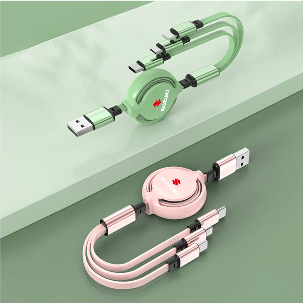 

Автомобильное зарядное устройство с портами USB Type-C 3 в 1, кабель питания для передачи данных Suzuki Grand Vitara Baleno SX4 Swift Jimny IGNIS ALTO Samurai GSX