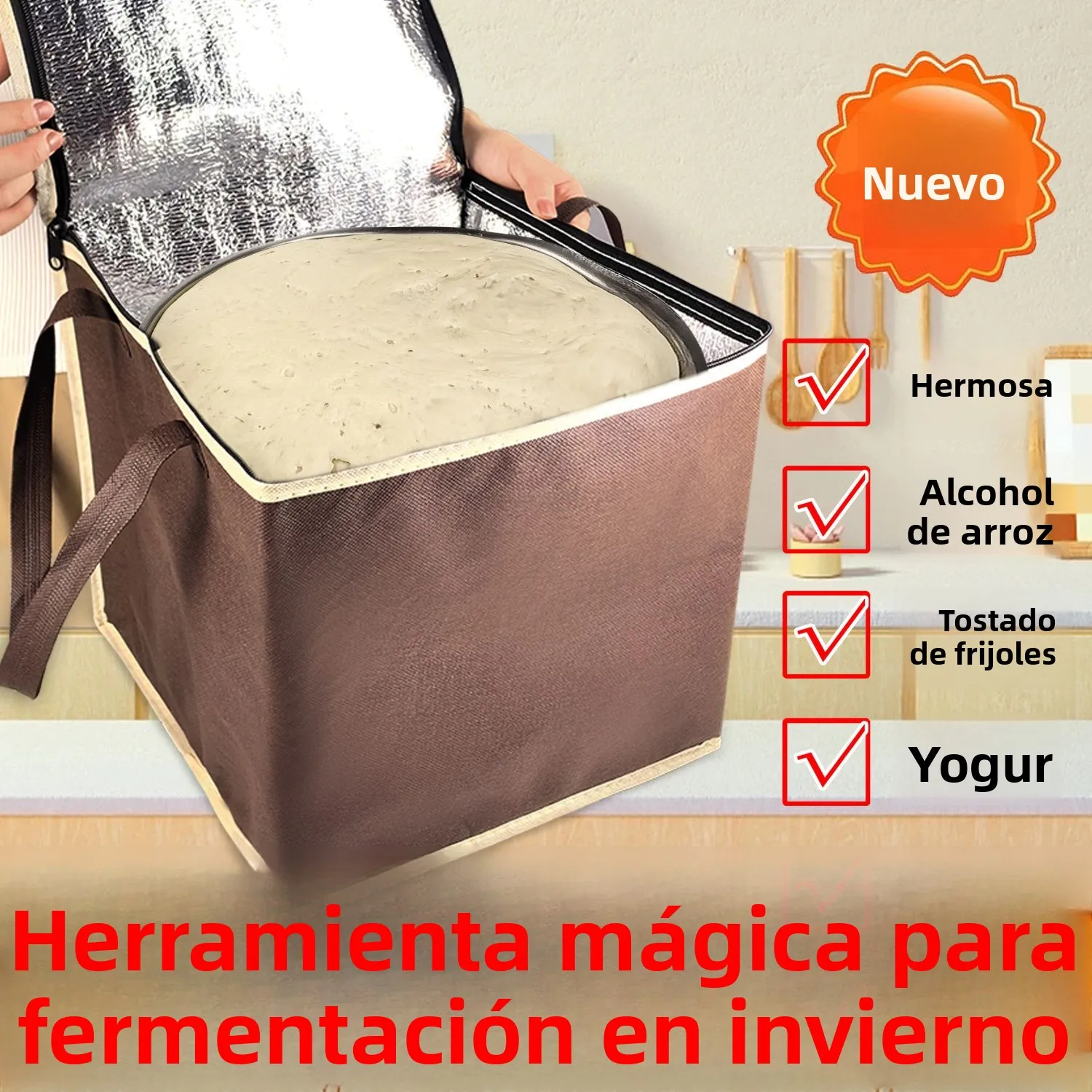 Caja de Fermentación Inteligente con Temperatura Constante, para Levantamiento Rápido de Pan, Bollos, Levadura y Natto, con C...