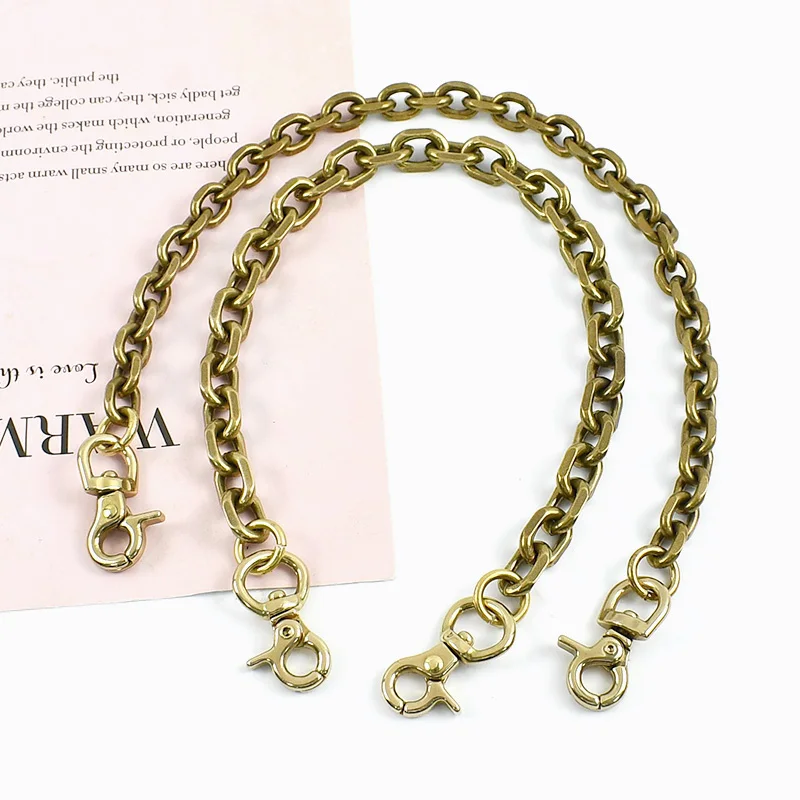 Meetee 50/100 سنتيمتر الصلبة النحاس سلسلة معدنية + 2 قطعة أبازيم حقيبة يد محفظة حزام ديكور سلاسل ربط مشبك ملحقات الأجهزة ذاتية الصنع