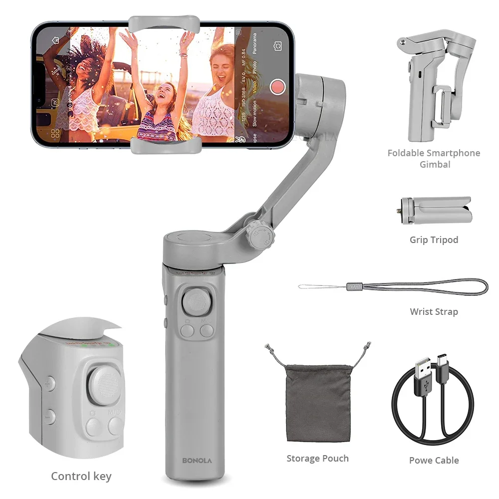 Imagem -02 - Dobrável Anti-shake 3-axis Smartphone Gimbal Estabilizador com Tripé Portátil Filmagem de Vídeo Vlog Estabilidade Aprimorada Zoom f5