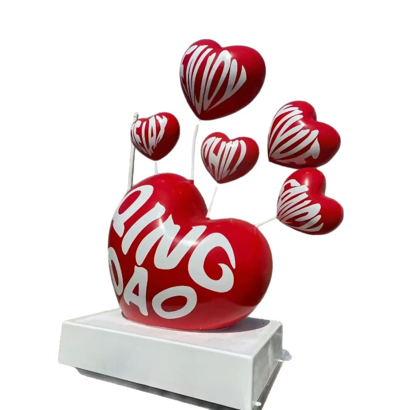 

FRP love sculpture love theme shopping mall ornament outdoor large