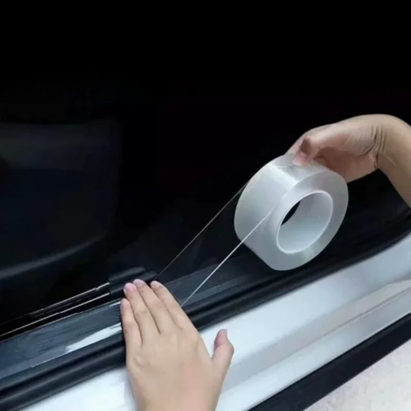Car Door Threshold Styling Mouldings Transparent Thicken Anti Scratch Sticker Trunk Protective Strip Universal Decoration Parts