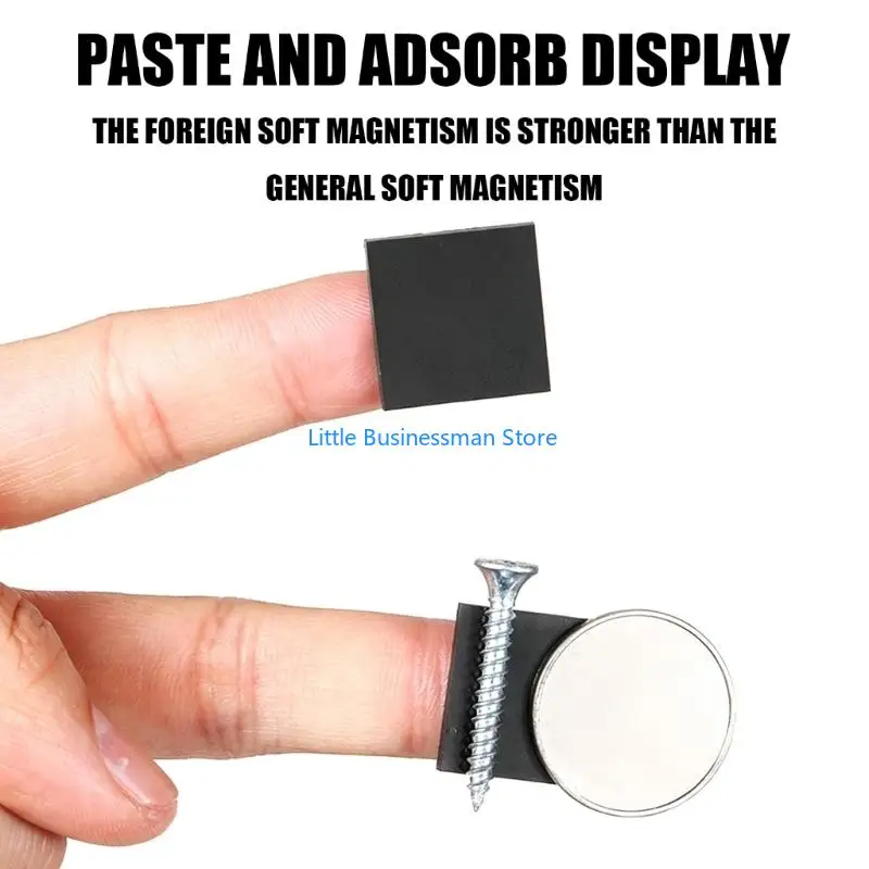 Selbstklebende flexible Magnetstreifen, schneidbares Gummimagnetmaterial für leichte Karten, Etiketten, Fotos und Notizen M76A – Detail 10