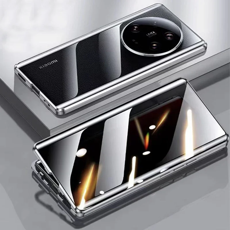 Double-sided Glass Case for Xiaomi Mi 13 14 Pro Ultra Metal Magnetic Lens Protector For Xiaomi Mi 14 13 Ultra 13Pro Anti-peeping