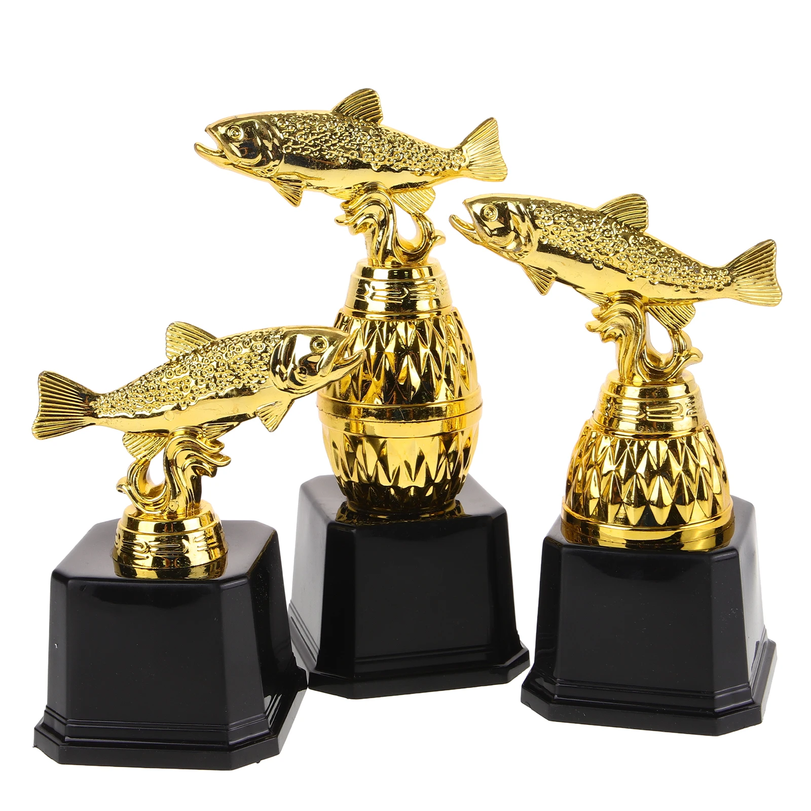 

3pcs Mini Trophy Shaped Decor Miniature Fishing Prizes School Children Award Party Competition Memorabilia Kids Gift Trophy Cup