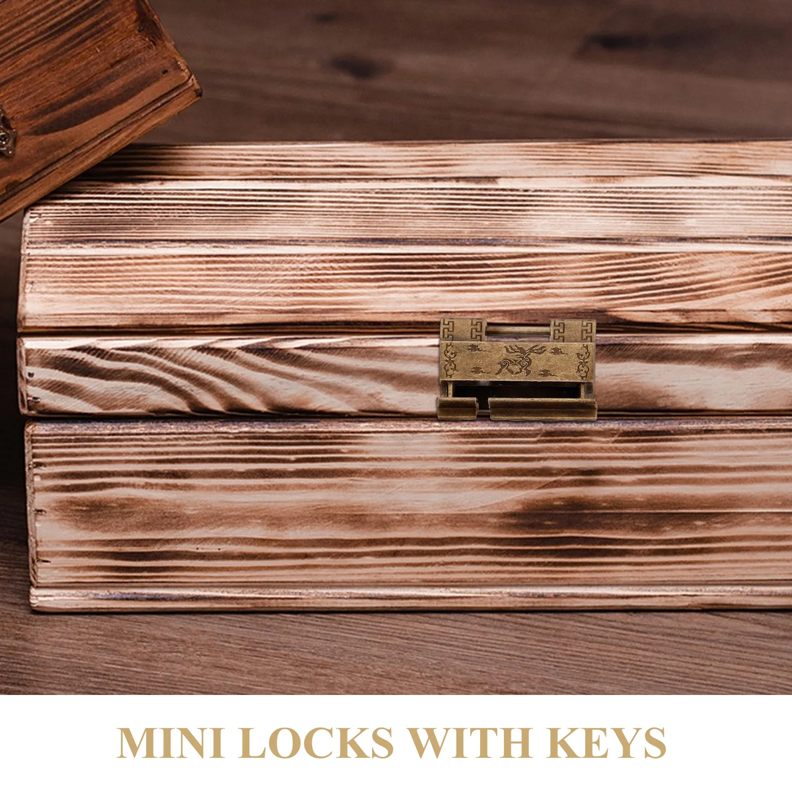 

Vintage Copper Lock Decorative Retro Cabinet and Drawer Locks Padlock Latch Buckle Hardware Desk