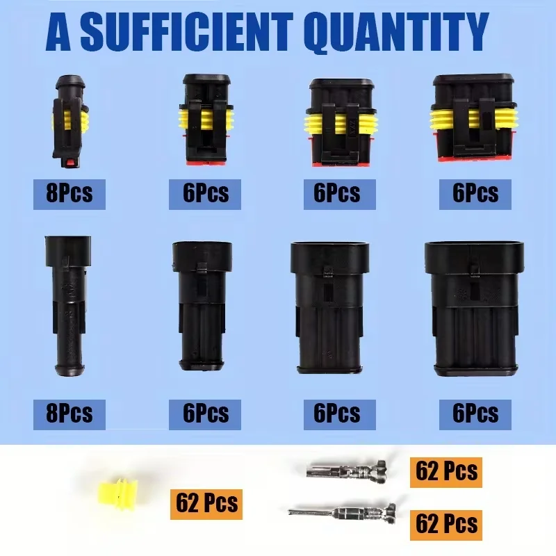 352PCS Automotive Electrical Connector Terminal Set - Durable 1/2/3/4-pin wire plugs, suitable for automotive maintenance - Easy installation, applicable to cars, trucks, motorcycles, ships
