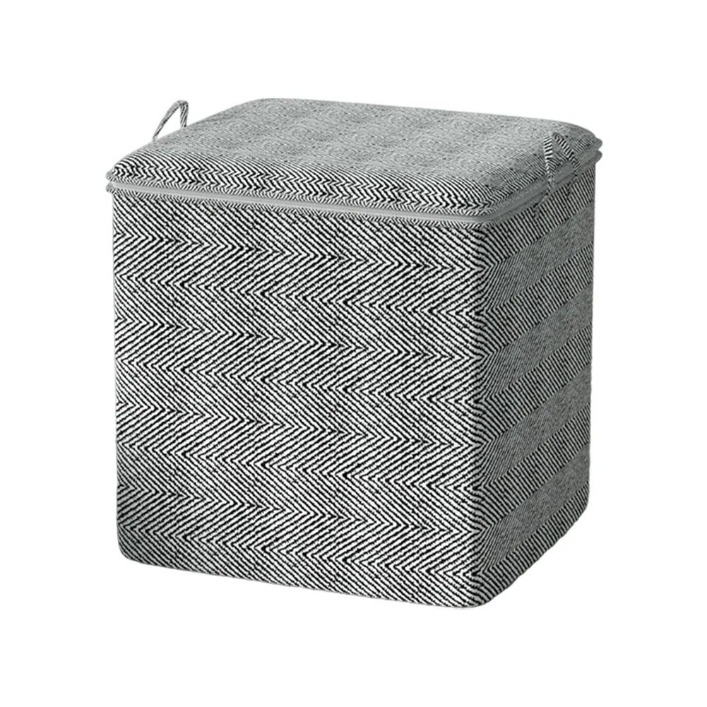 

Large cotton quilt storage bag with breathable non woven fabric for clothing blankets storage and home organization