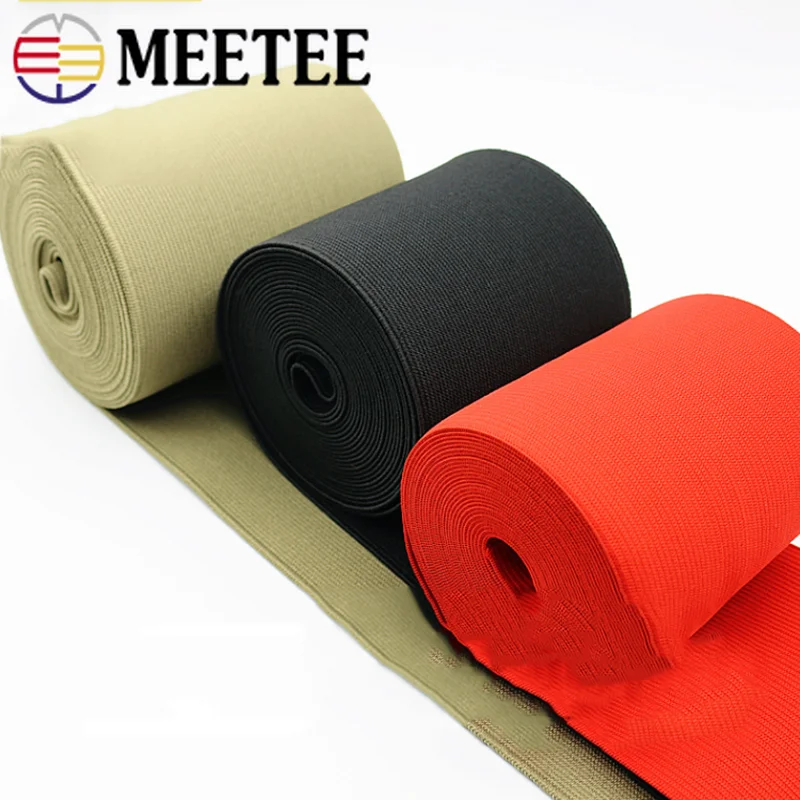 Meetee 1/2/3 metri 50/55/60/70/80/100/150 MILLIMETRI di Gomma Nera Fasce Elastiche Del Merletto Cintura FAI DA TE Accessori Abbigliamento Fatti A