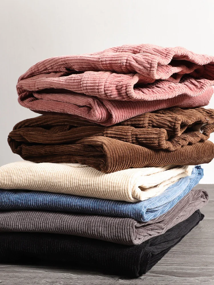 Pantaloni Harlan in velluto a coste foderati Thiened Fce Pantaloni lunghi invernali a vita alta da donna Coreano Sle Commute Faion