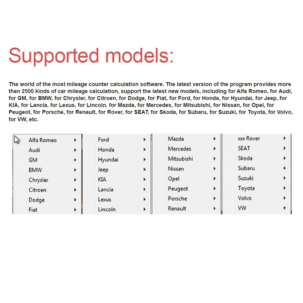 TachoSoft Mileage Calculator 23.1 Software to Reduce mileage more than 2500 kinds of car mileage calculation EEPROM ECM