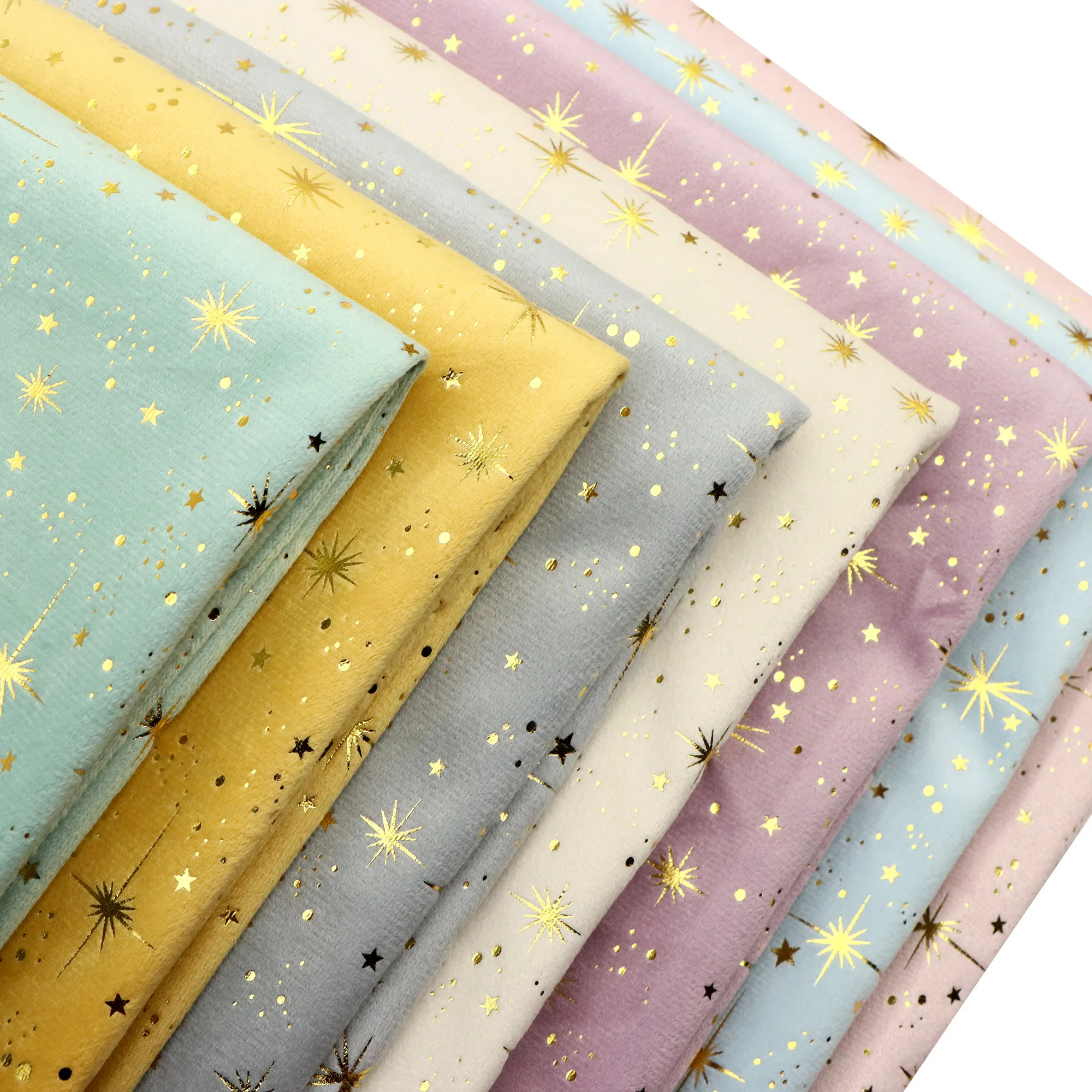 

1Pc 59.05x19.68inch(150x50cm) Sparkling Star Elastic Velvet Fabric,Golden Foil Embellished,Stretch Crushed Velvet For DIY Bows