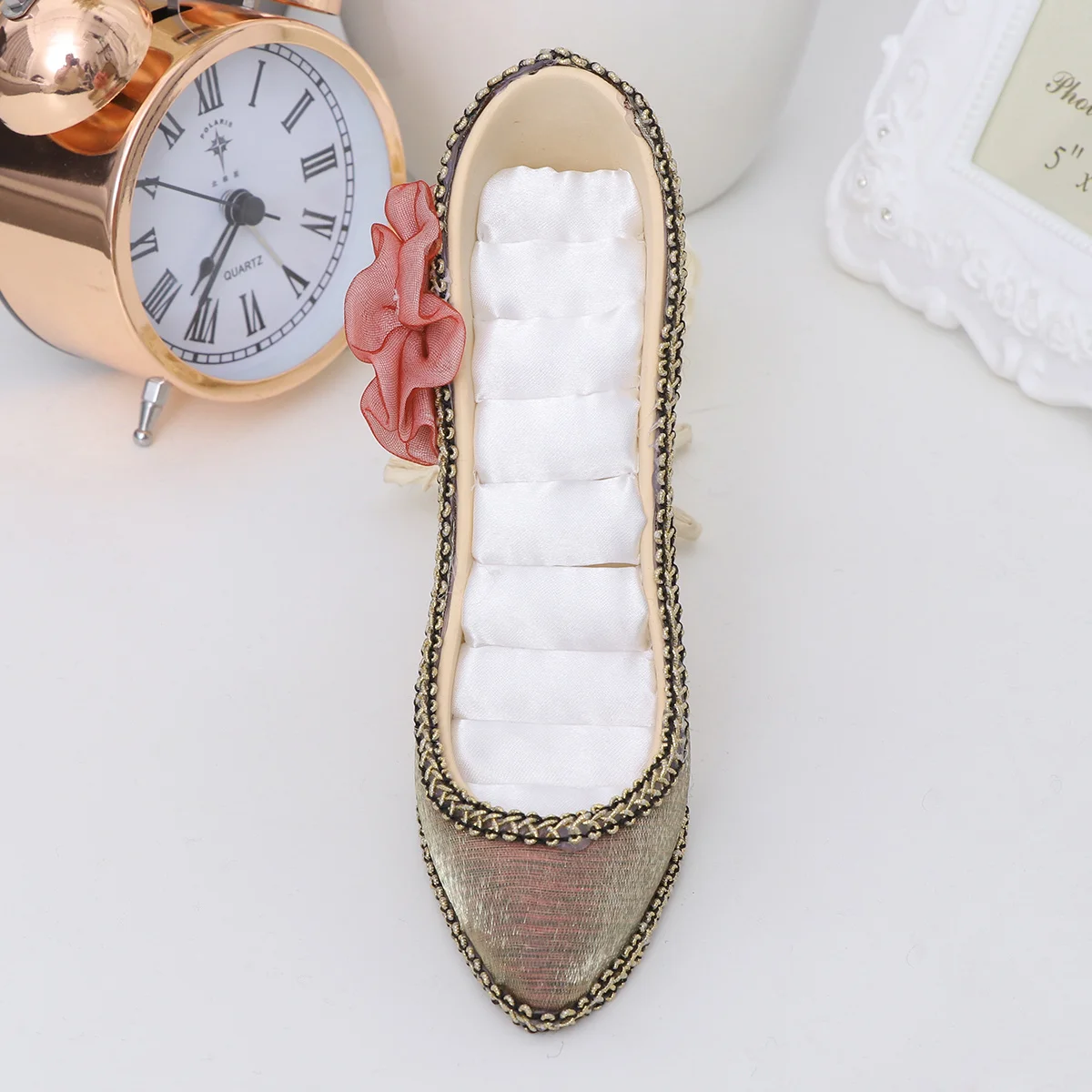 

Jewelry Organizer Brown High Heeled Shoes Shaped Storage Rack for Earrings Rings Display Stand Home Decor Accessory Display Rack