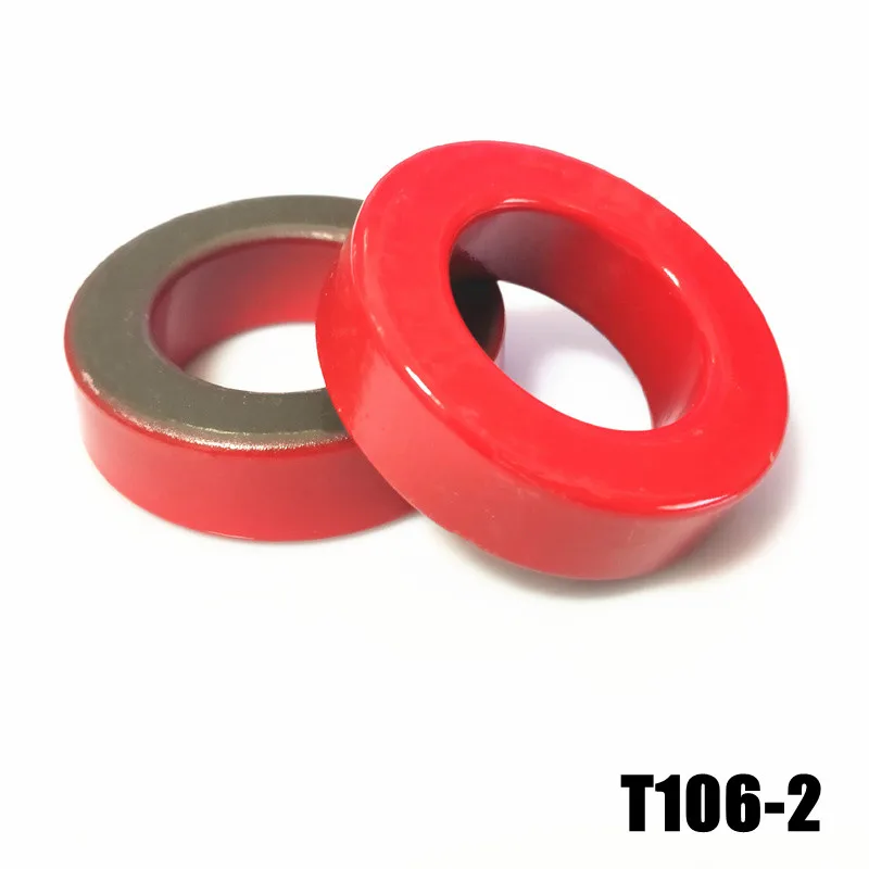 T106-2 Iron Ferrite Toroid Cores 27*14*11 mm For Inductors Iron powder Core Red Ring Low permeability