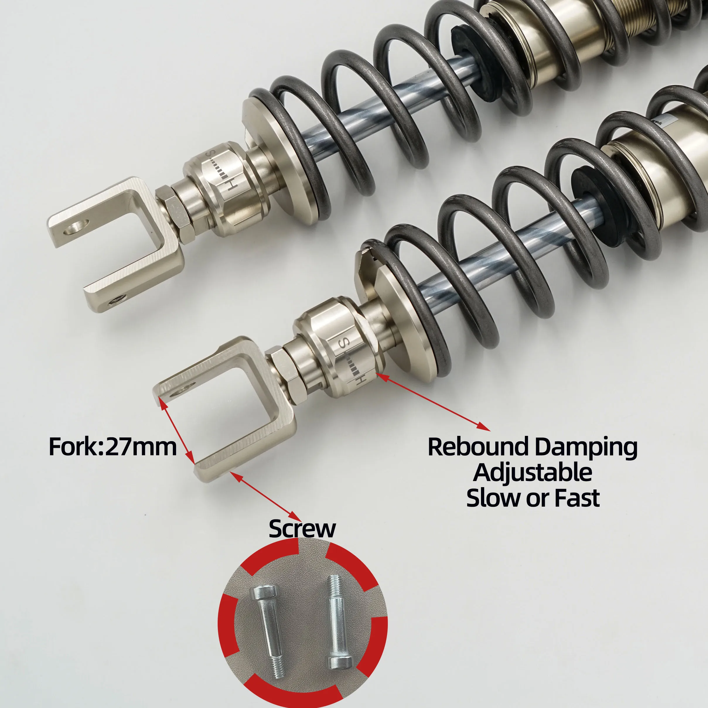 Amortiguadores Traseros Grises de 7mm para Honda CL300, 500, Zontes 350D, 350E, Cyclone, Joymax Z300, Cruisym 300, Voge SR250GT, Cyclone RE3