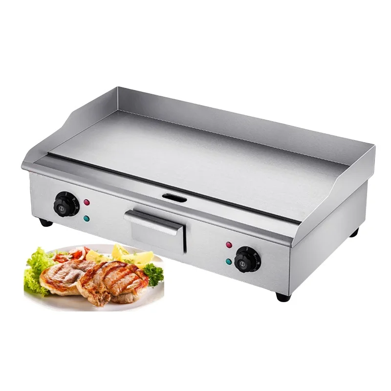 

28" Electric Griddle 3000W Electric Countertop Griddle Non-Stick Restaurant 110V Teppanyaki Flat Top Grill Stainless Steel Kitch