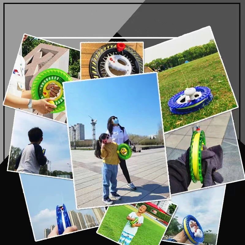 Carrete de pipa para niños, rueda de pipa abs, juego al aire libre, juguetes divertidos, rueda de línea de cuerda para pipa, accesorios grandes para pipa, juguete deportivo, diversión al aire libre