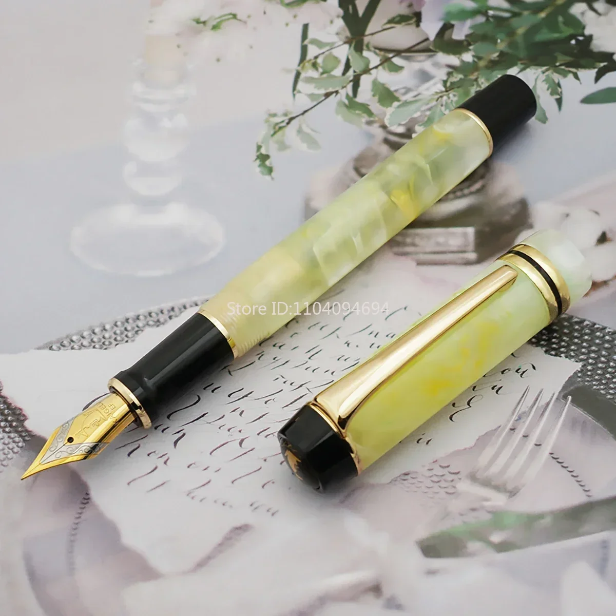 NEW Kaigelu 316 Celluloid Green-Yellow Fountain Pen Beautiful Marble Patterns Iridium EF/F/M Nib Pen Writing Office Business Pen