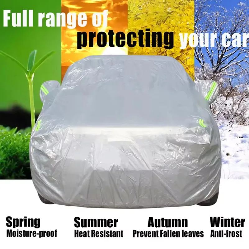 Car Cover Outdoor Full Exterior Snow Cover Sunshade Waterproof Dustproof Protection with Reflective Strips for Ford Taurus