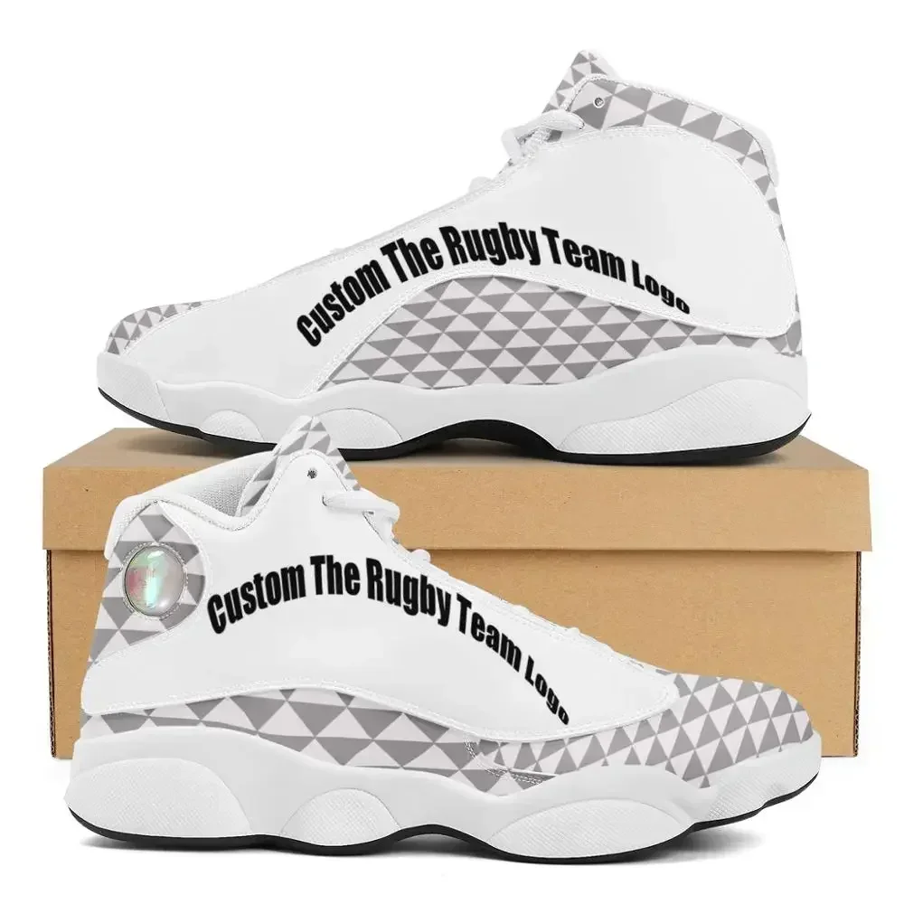 

Fashion Gray Polynesian Samoa Tribal Style Boy Sneakers Running Shoes Custom Ball Sports Team Logo Men's Basketball Sports Shoes