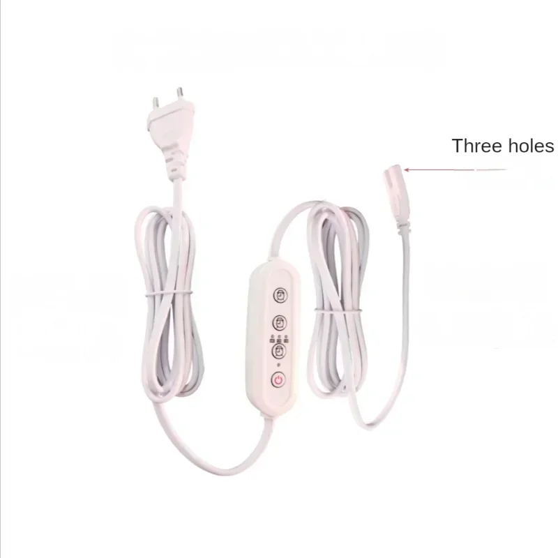 Plant light tube three hole power cord, light strip timing switch power cord 1.8m US/EU light tube connection cable 0.3m 0.5m 1m