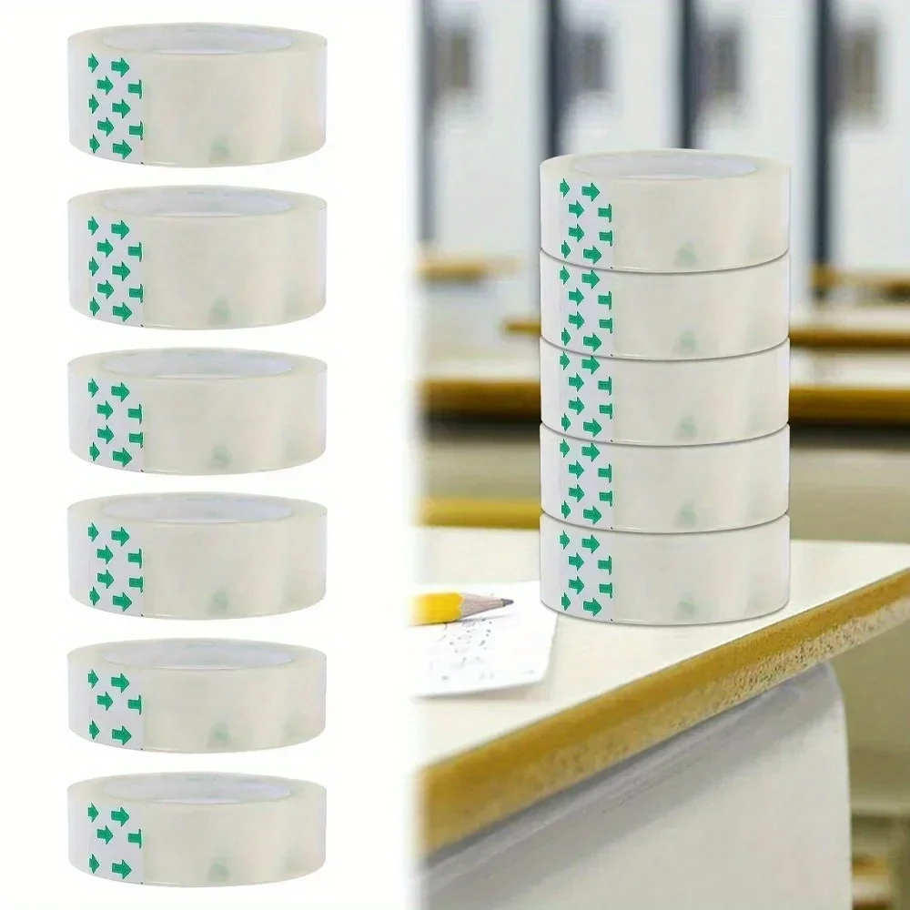 10 Rolls Heavy Duty Clear Packing Tape - Extra Strong Transparent Adhesive Tape, 0.8cm Wide (0.32in), for Gift Wrapping