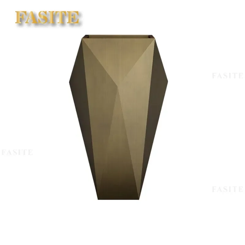 for Bronze Retro Antique Chinese Outdoor Stainless Steel Column Basin Floor to Ceiling Bathroom Wash Basin Washbasin