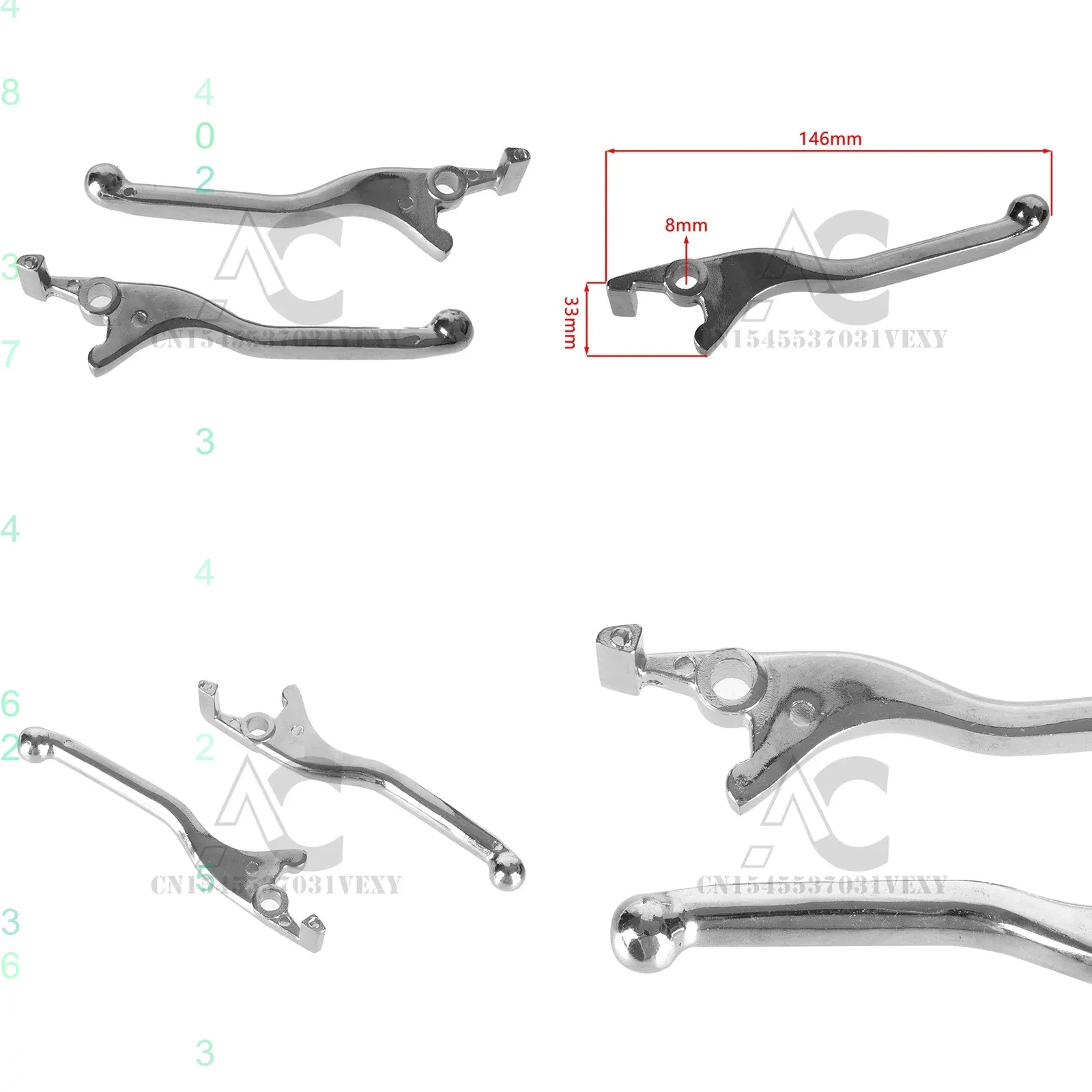 1 pair Left/Right Brake Levers for Front Rear Disc Hydraulic Brake Handles 50cc 100cc 125cc 150cc Moped ATV Parts