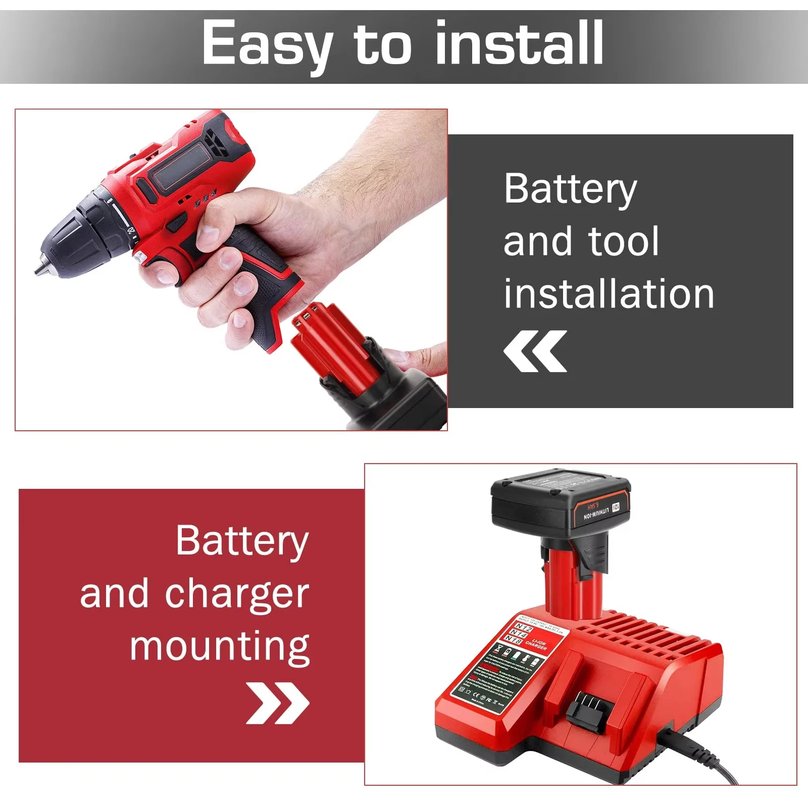 KUNLUN Voor Milwaukee 12V Tool Batterij Voor Milwaukee M12 6500mAh Lithium Batterij Slagmoersleutel Boor Power Tools batterij