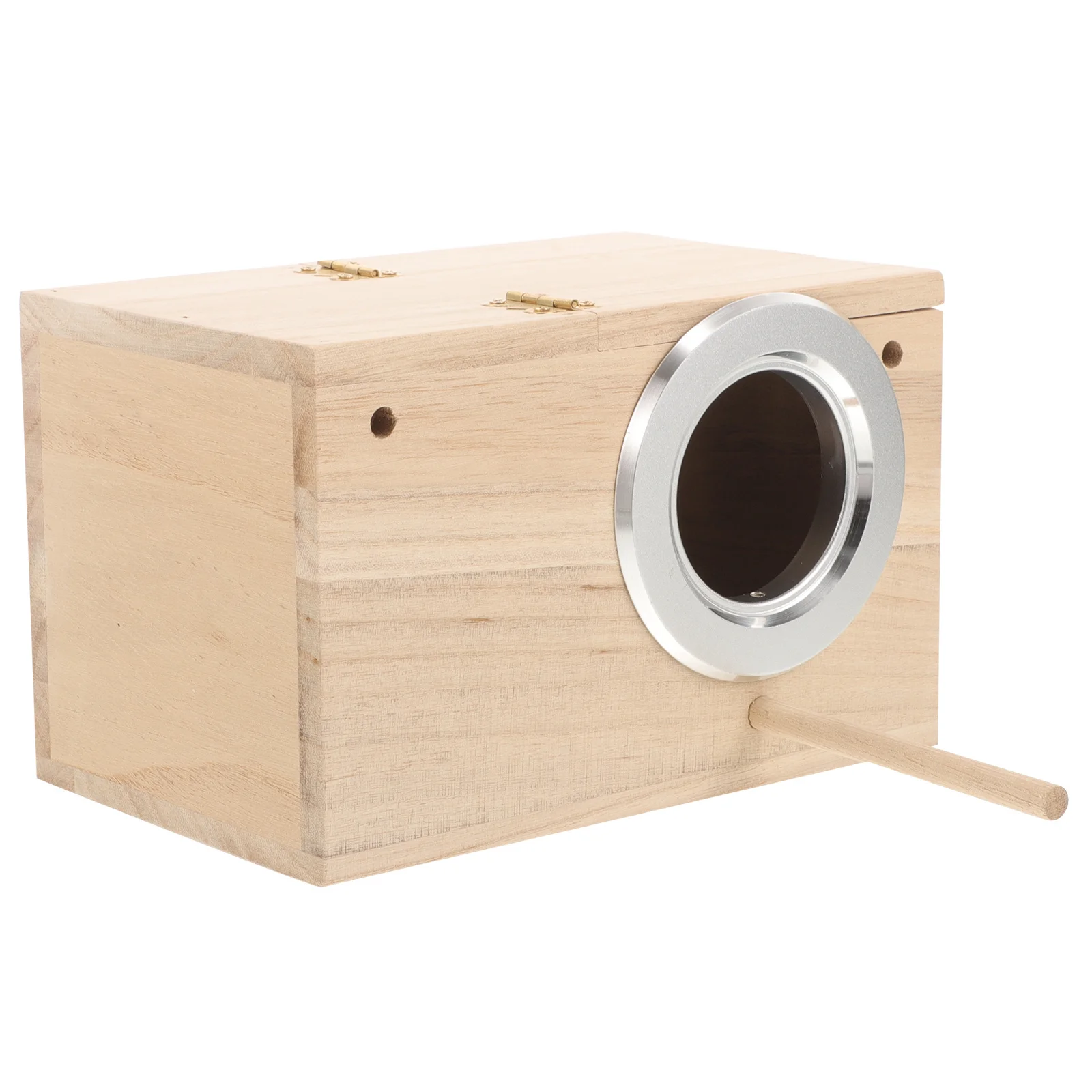 

Bird Breeding Box Natural Wood Nesting for Parrot Parakeet Cockatiel Safe Shelter from Rain Wind Predator Outdoor Indoor
