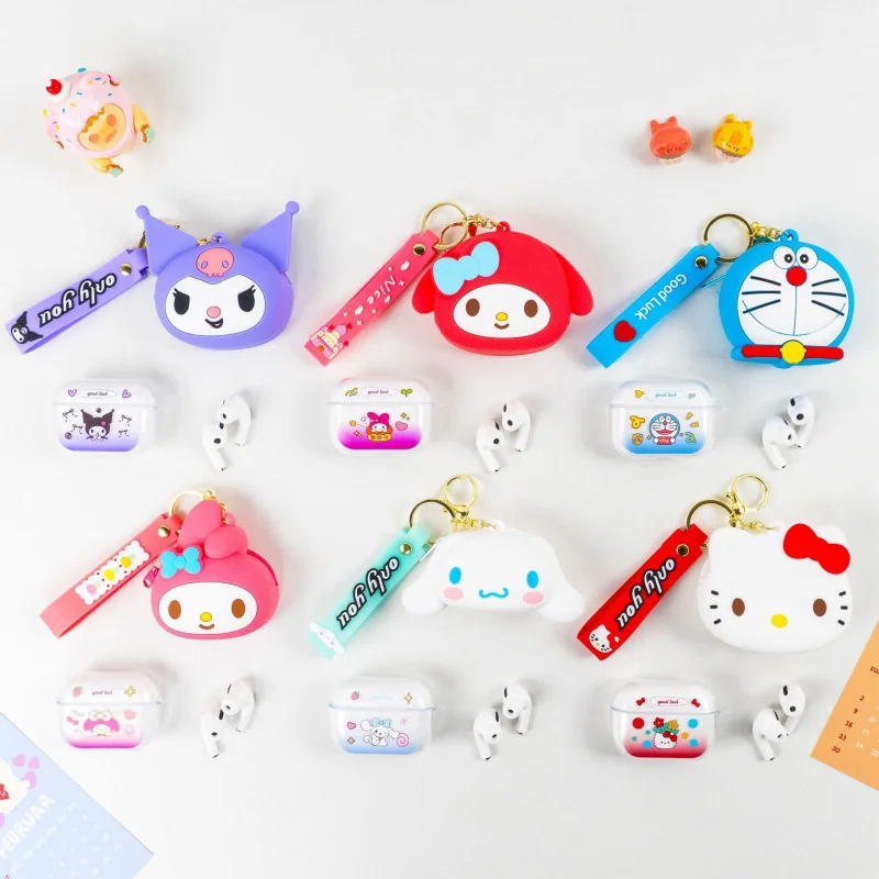 

Наушники Sanrio Bluetooth HelloKitty Kuromi, беспроводные TWS наушники, мультяшные гарнитуры для мальчиков и девочек, подарок на день рождения, Рождество