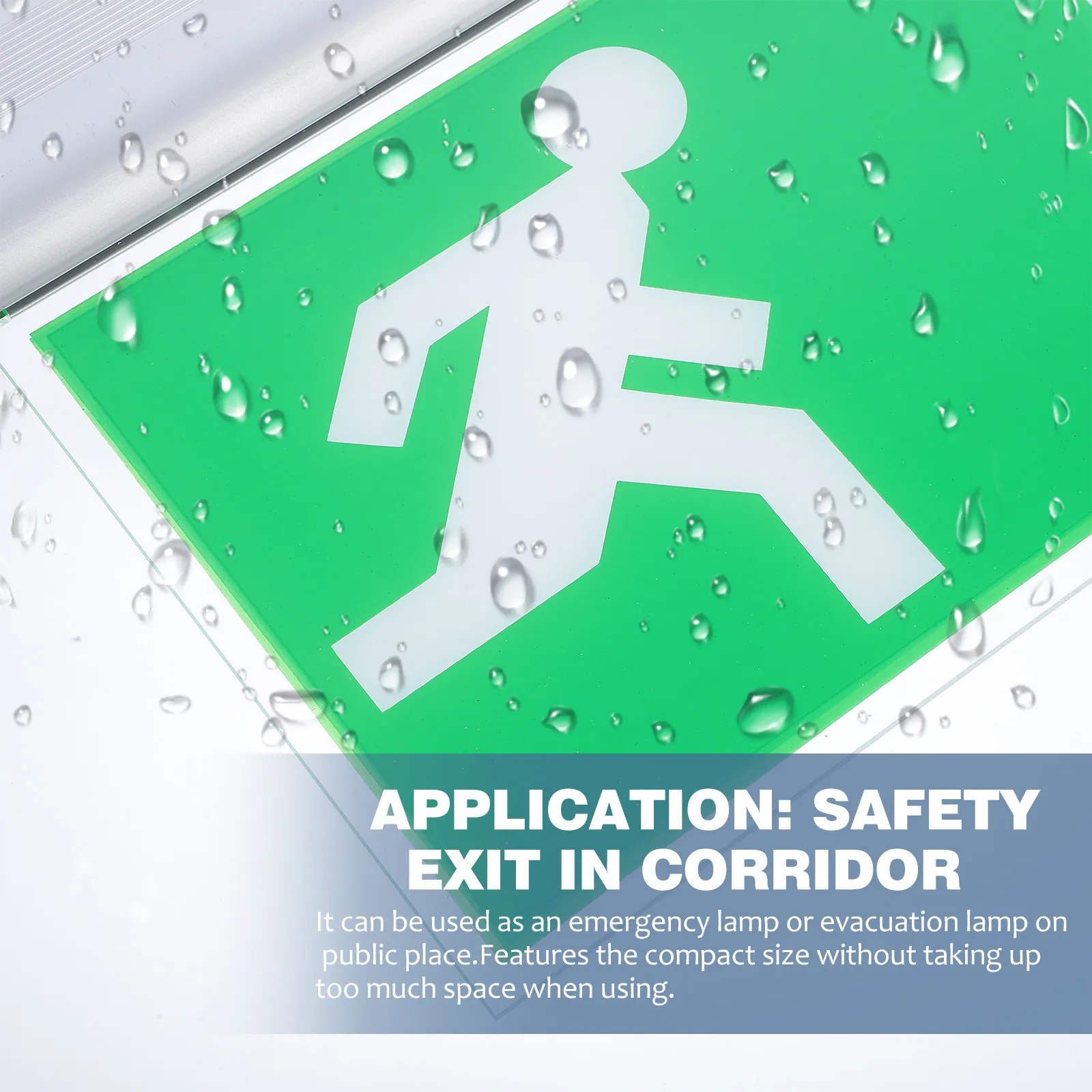 

1Pcs LED Emergency Exit Safety Indicator Light Emergency Evacuation Guidance Sign Light for Office School Public Places