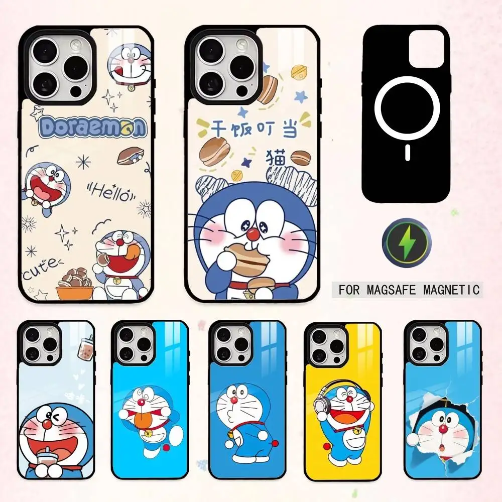 

Cute Fat D-Doraemon Blue white Phone Case For iPhone17,16,15,14,13,12,11 Plus,Pro Max Magnetic For Magsafe Wireless Charging