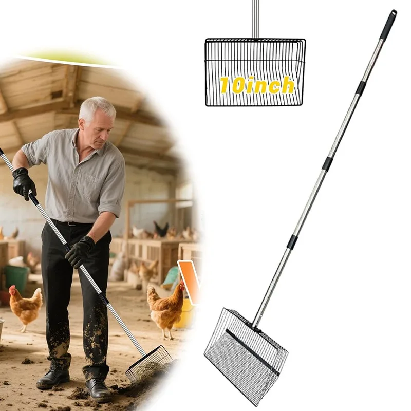 

Stainless Steel Sand Sieve Rake Foldable Beach Cleaning Tool for Shark Teeth Shells and Crab Collecting Sand Sifter