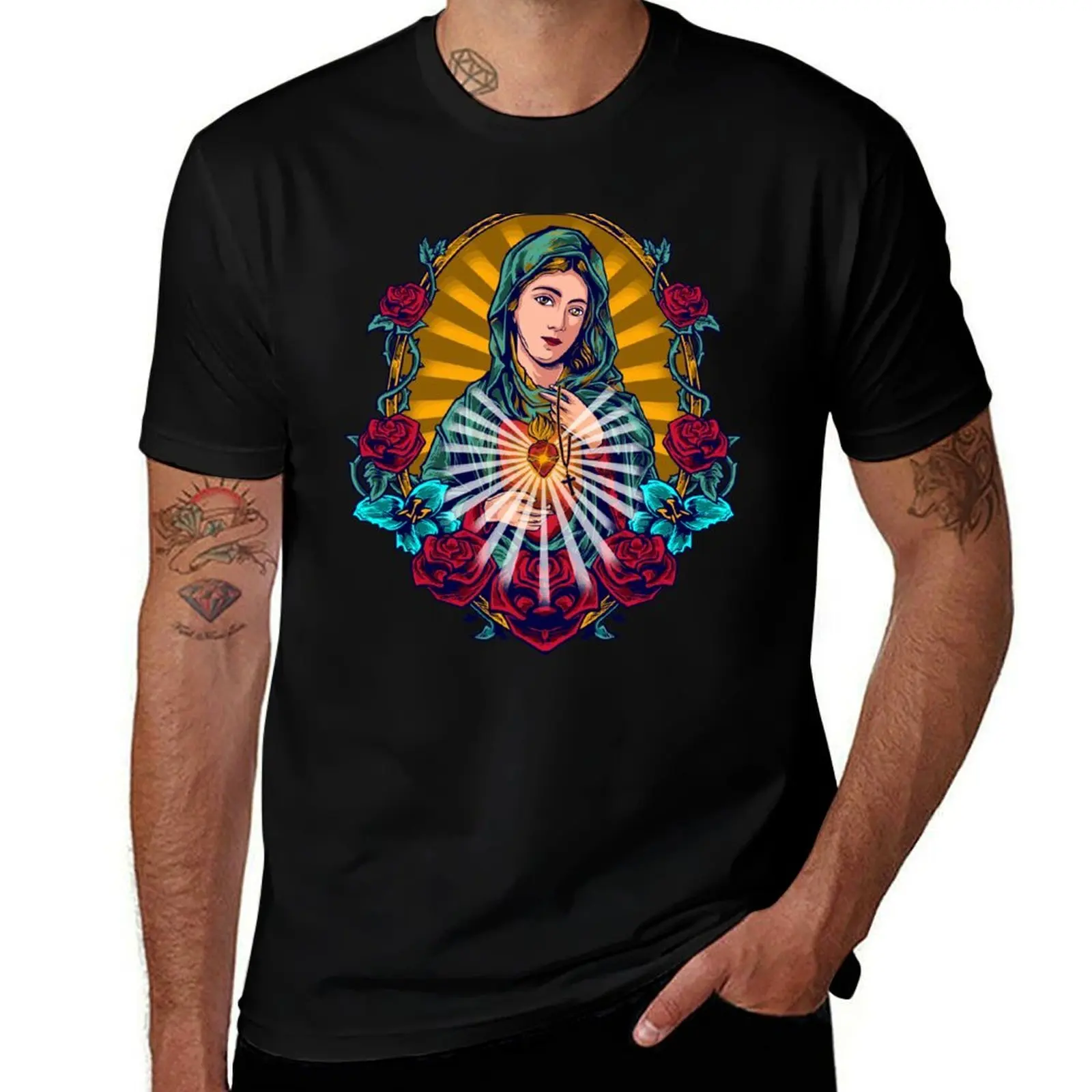 

Virgin of Guadalupe - Maria miraculous picture - bright T-Shirt t shirt custom print anime t shirts for man T-Shirt