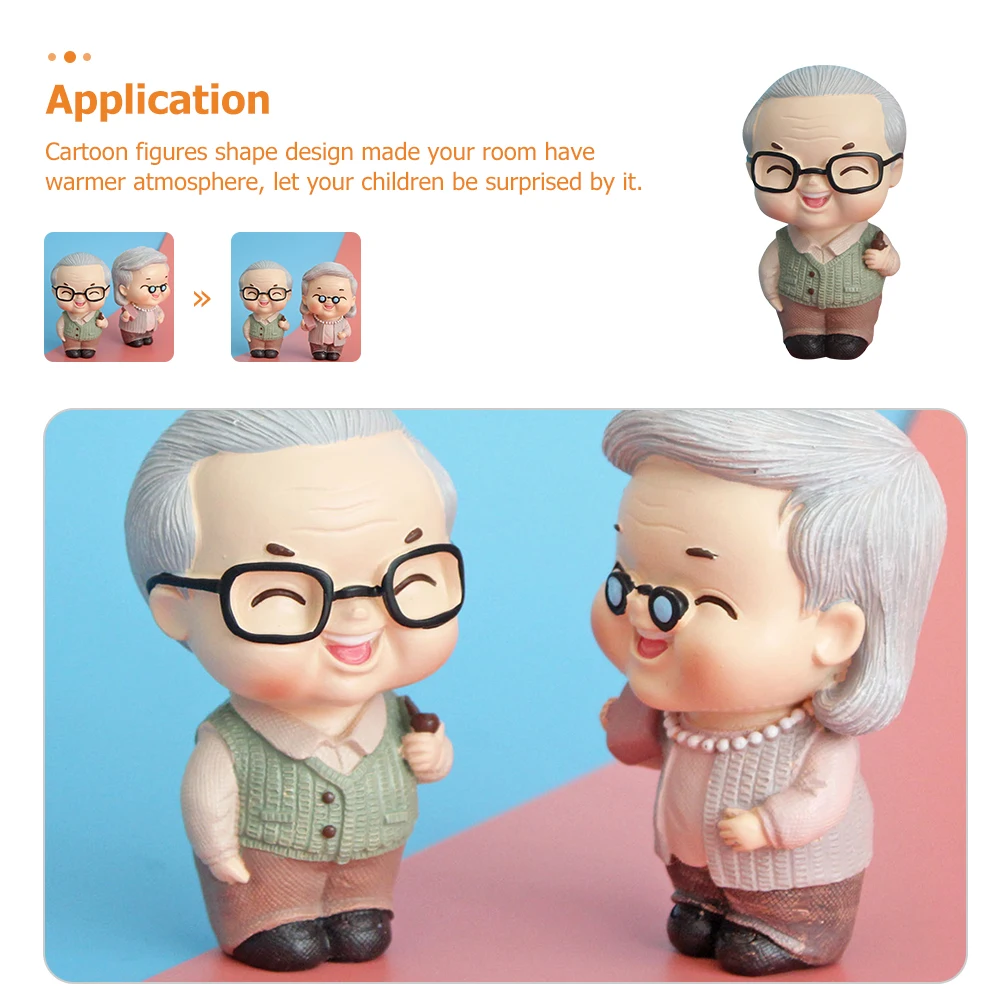 

Cake Decoration Ornaments Elderly Couple Resin Figurine Couples Decorations Decorate Old People Figurines