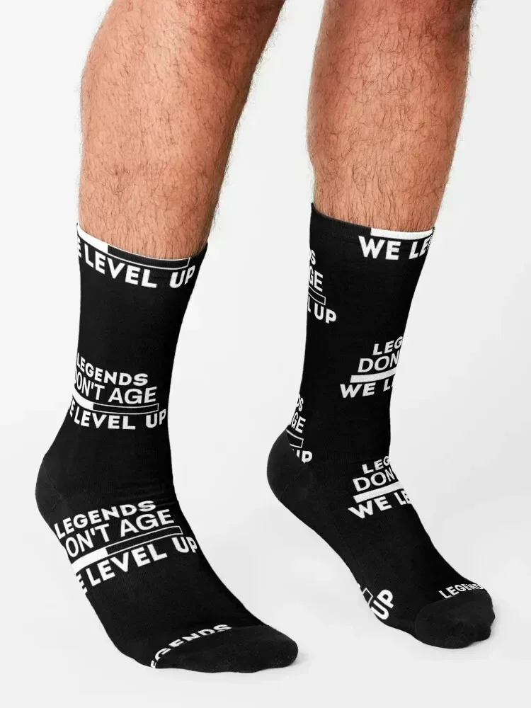 Legends Dont Age We Level Up - Funny Gaming Socks Children's Stockings summer hiking Socks Men's Women's
