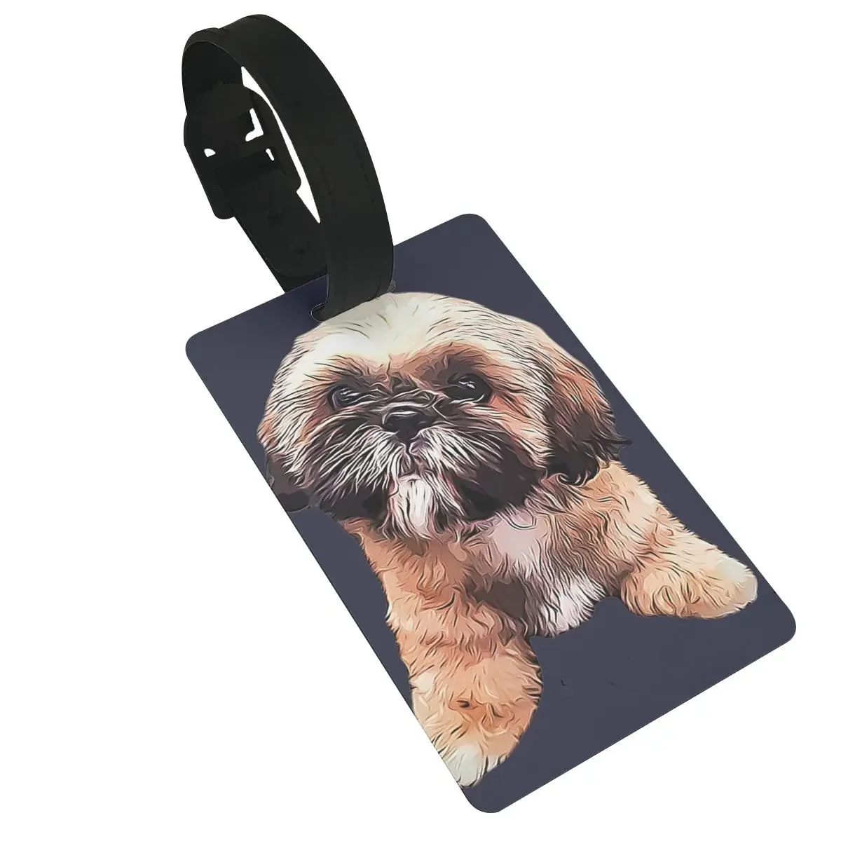 

Shih Tzu Dog Luggage Tags Suitcase Accessories Travel PVC Fashion Baggage Boarding Tag Portable Label Holder ID Name Address