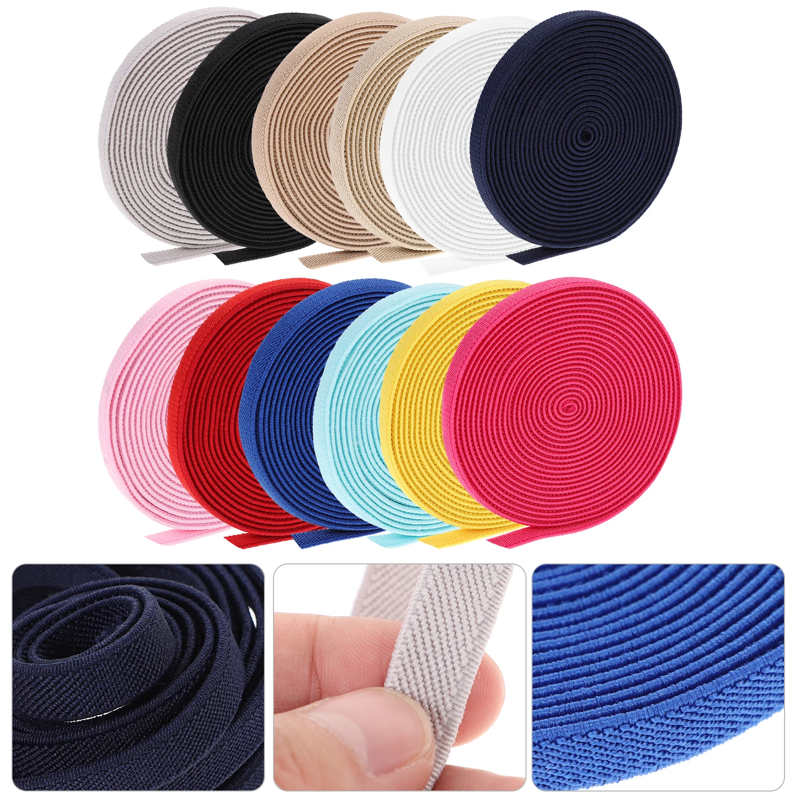

12pcs Elastic B 1cm Thick Sewing Widen Stretch Straps for Accessories Silk Flat Pregnant Women