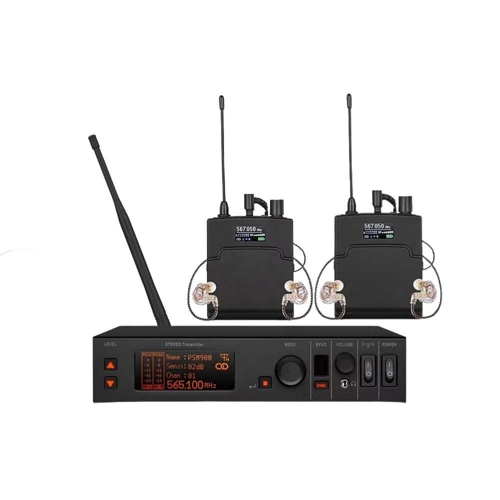 

PSM900 Stereo Wireless in Ears Monitor System Stage Return Bodypack Receiver IEM System Mono Stereo Switching for DJ Stage