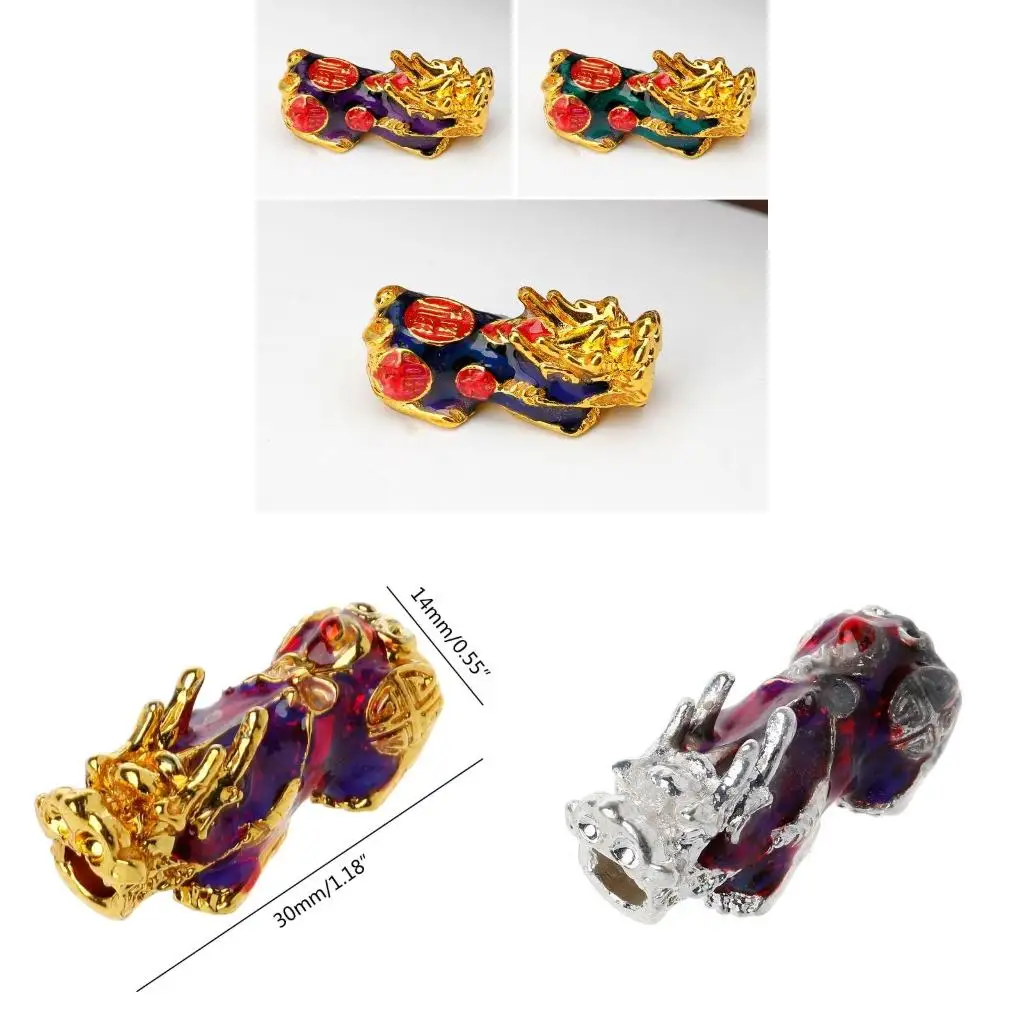 Chinese Pixiu Spacer Ball Bead 3D Metal Chinese Fengshui Lucky Bead Temperature-sensitive Discoloration Bead Accessories