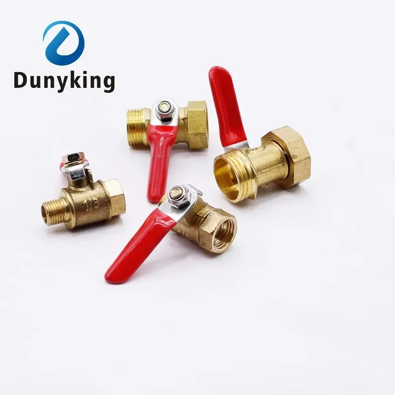 

Brass small ball valve 1/8" 1/4'' 3/8'' 1/2'' Female/Male Thread Brass Valve Connector Joint Copper Pipe Fitting Coupler Adapter