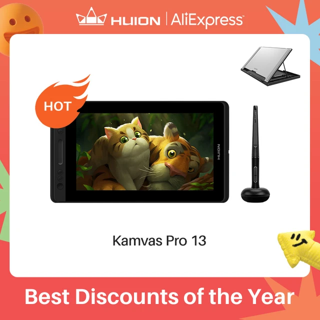 HUION KAMVAS Pro 13 GT-133 Pen Display Digital Graphic Tablet Monitor  Battery-Free 8192 levels Pen Drawing Monitor Tilt Function - AliExpress