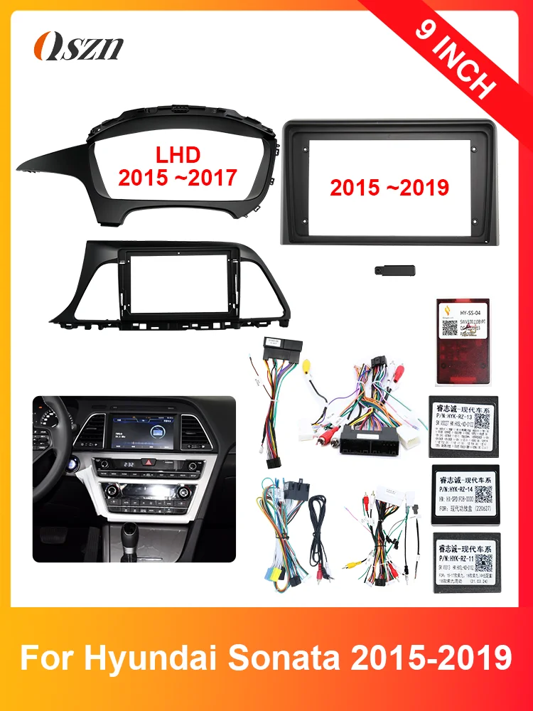 Car GPS Navigation For HYUNDAI SONATA 9 2015 2016 2017-2019 Stereo Radio Fascias Panel screen Frame Fit Dash Trim Kits