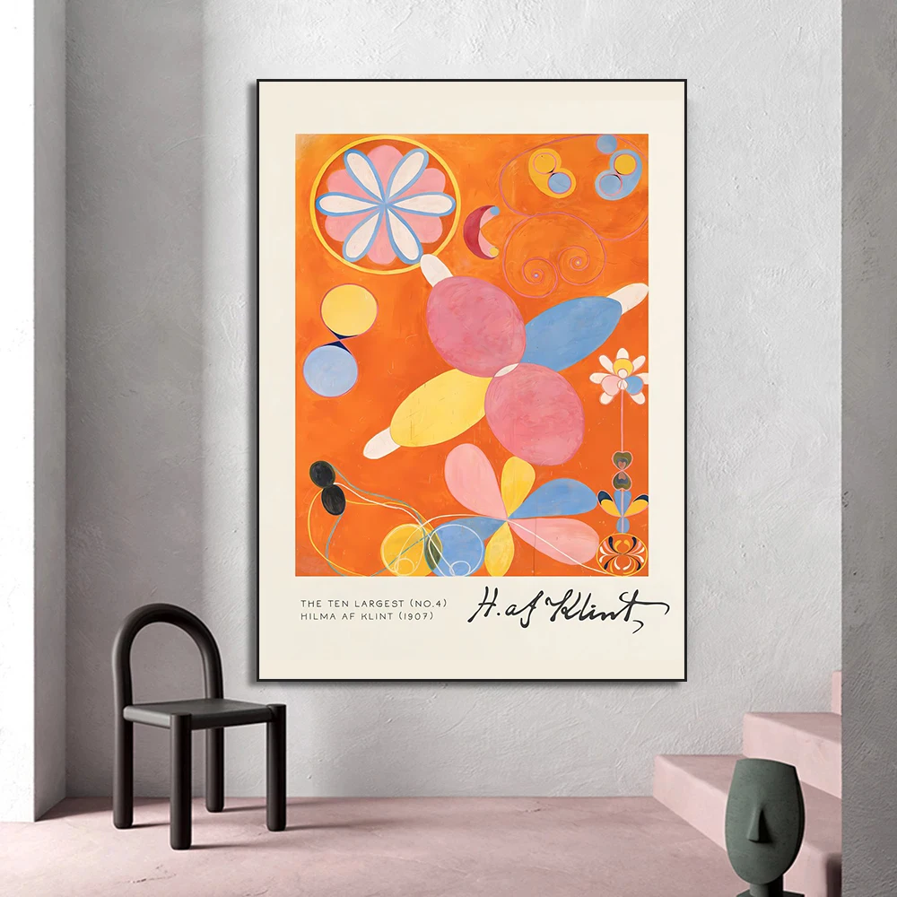 Egon Schiele Hilma Af Klint Famous Exhibition Canvas Painting Portrait Wall Art Nordic Posters  Prints Wall Pictures Room Decor