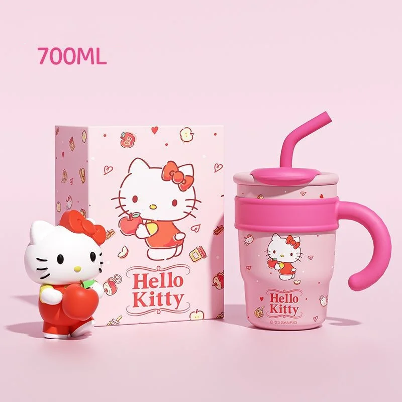 Sanrio Hello Kitty 700/1200ml Stanley Cup Large Capacity Cute Straw Insulated Cup My Melody Cartoon Child Stainless Cup Gift