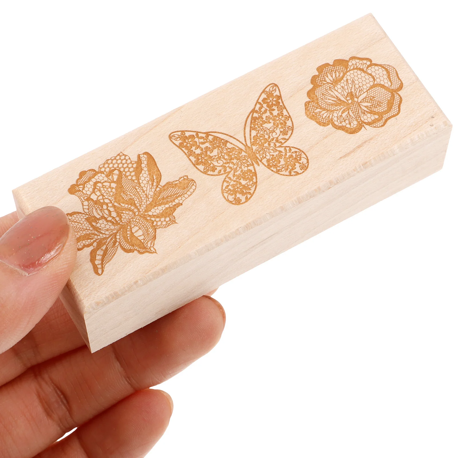 

Stamp Set Flower Design Diy Retro Wood Stamp Scrapbook Journal Diary Craft Stamper Decorative Crafting Tool