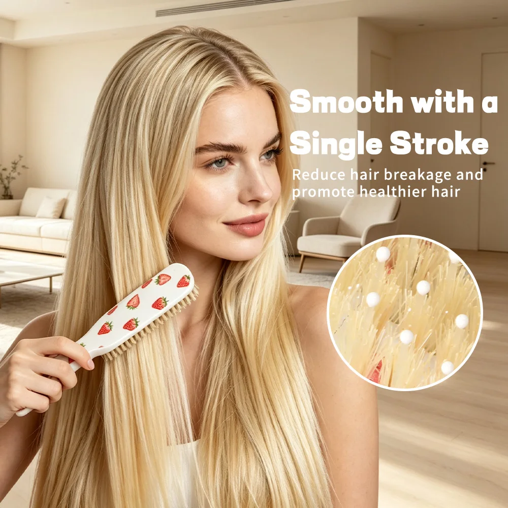 Portable Travel Hair Comb Set, Printed Massage Hair Smoothing Comb + 2/3-Sided Folding Sectioning Comb, Women's Hair Styling and Grooming 2-Piece Set